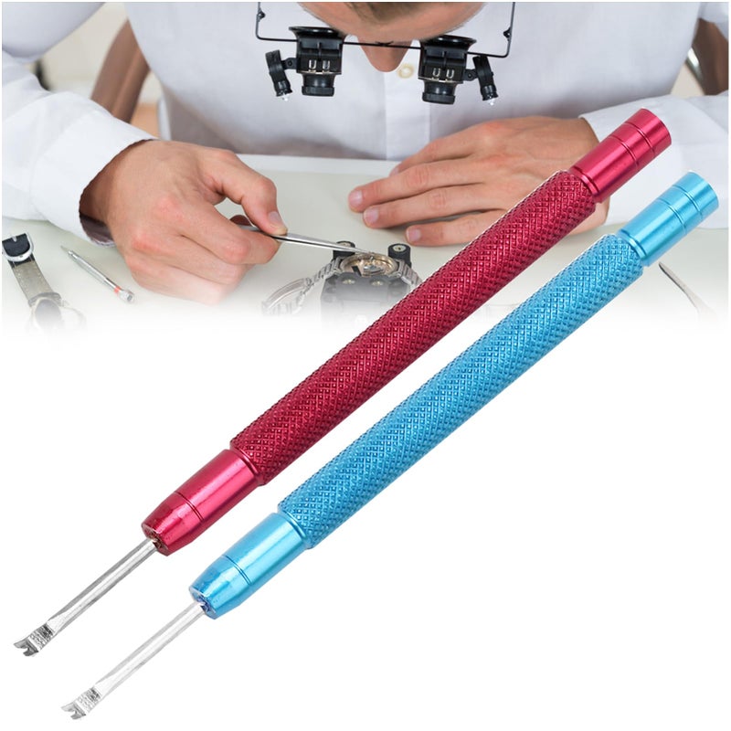 ZJchao 2pcs Watch Hands Removers, Lever Type Puller Watch Tool Watch Hand Removal Tool for Watch Hands Removers Replace(Red + Blue) - Image 3